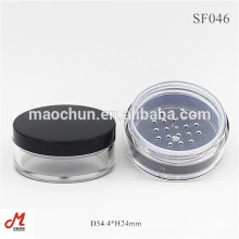 Plastic round cosmetic powder makeup jar with sifter